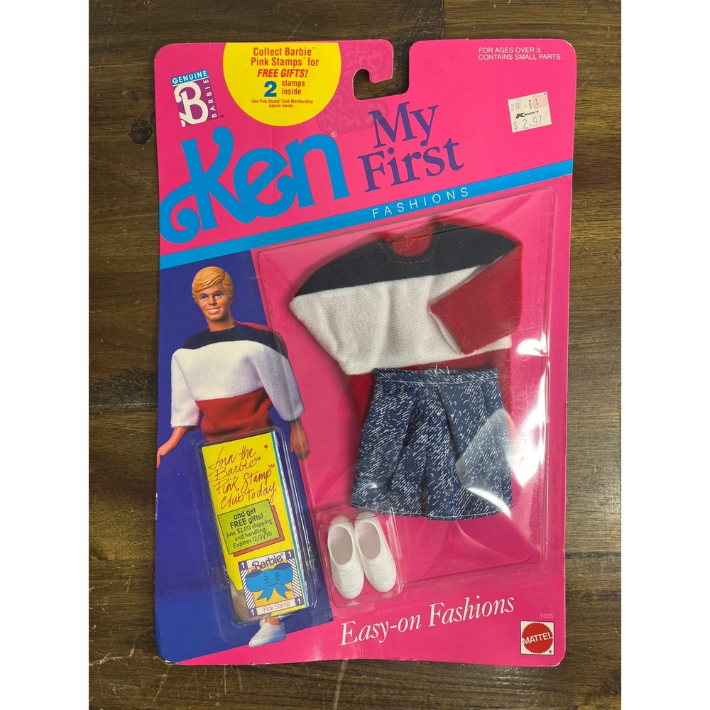 Vintage 1989 Mattel My First Ken Easy-on Fashions Outfit 9335 NRFB Kmart Tag